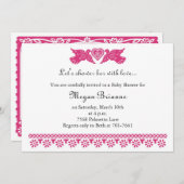 Invitation Bannière d'invitation Fiesta de Bebe Pink Love Bir (Devant / Derrière)