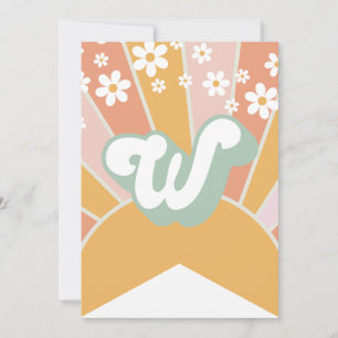 Invitation Bannière florale boho rétro soleil marguerite W