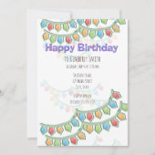 Invitation Bannière joyeuse de Pennant Anniversaire (Devant)