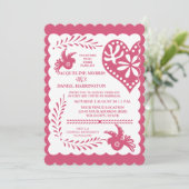 Invitation Bannière Mariage Papado Picado Pink Lime Fiesta (Debout devant)