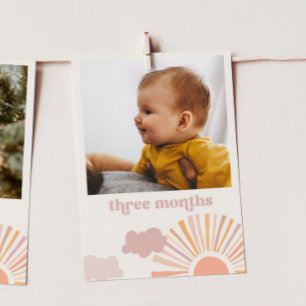 Invitation Bannière mensuelle du soleil de fille - Trois mois