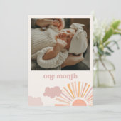 Invitation Bannière mensuelle du soleil de fille - un mois (Debout devant)
