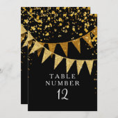 Invitation Bannière moderne Pennant avec confettis scintillan (Devant / Derrière)