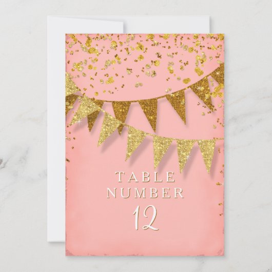 Invitation Bannière moderne Pennant avec Parties scintillant  (Dos)