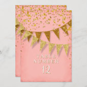 Invitation Bannière moderne Pennant avec Parties scintillant  (Devant / Derrière)