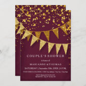 Invitation Bannière moderne Pennant avec Parties scintillant  (Devant / Derrière)