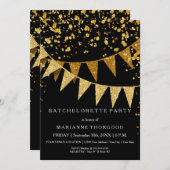 Invitation Bannière moderne Pennant avec Parties scintillant (Devant / Derrière)