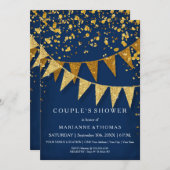 Invitation Bannière moderne Pennant avec Parties scintillant  (Devant / Derrière)