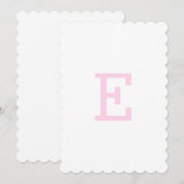 Invitation Bannière première monogramme pot de gingembre rose (Devant / Derrière)