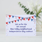 Invitation Bannière rouge blanc et bleu (Debout devant)