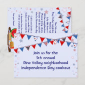 Invitation Bannière rouge blanc et bleu (Devant / Derrière)