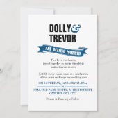 Invitation Bannière ruban PixDezines/bleu (Devant)