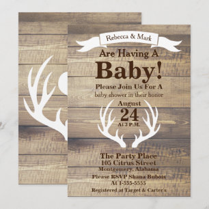 Invitation Bannière Russe de la grange légère Bois et cerfs b