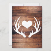 Invitation Bannière rustique en bois et cerfs blancs Antlers (Dos)