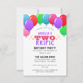 Invitation Bannière violette de deux ans du 2e anniversaire (Devant)