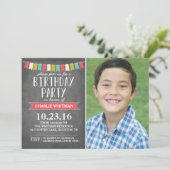 Invitation Bannières de fête d'anniversaire | Anniversaire (Debout devant)