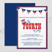 Invitation Bannières d'invitation pour fête patriotique du 4  (Devant / Derrière)