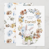 Invitation Banny Rabet new born Greeting cards (Devant / Derrière)