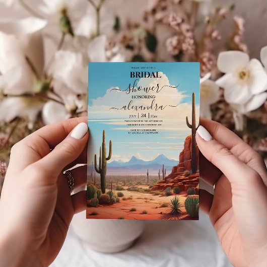 Invitation Baño de novia boho desierto cactus
