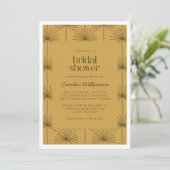 Invitation Baño nuptial bohème feuille de palmier moutarde bo (Debout devant)