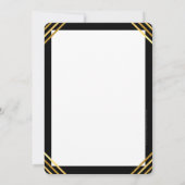 Invitation BANQUET moderne élégant événement noir blanc or (Dos)