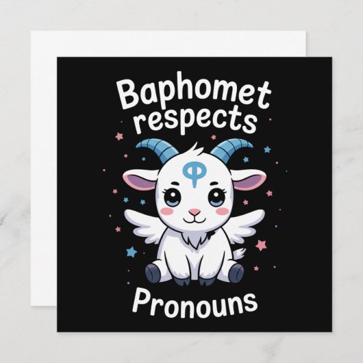 Invitation Baphomet transgenre Respecte Pronouns Trans Pride (Devant / Derrière)