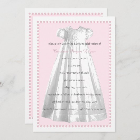 Invitation Baptême (Devant / Derrière)