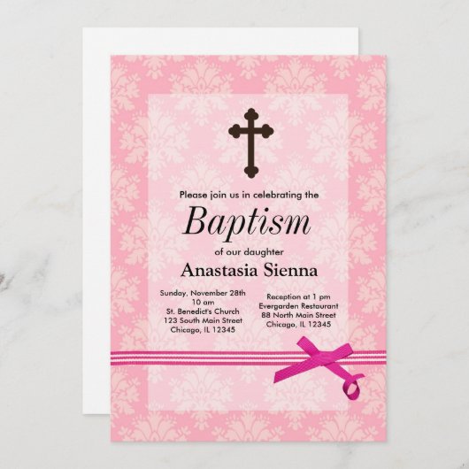 Invitation Baptême (Devant / Derrière)