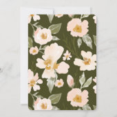 Invitation Baptême & 1Er Anniversaire Élégante Flore Aquarell (Dos)