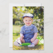 Invitation Baptême 1er Anniversaire Lumière à cordes de bois (Dos)