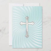Invitation Baptême 1ère communion Confirmation Aqua Pearl (Devant)