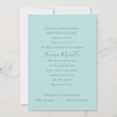 Invitation Baptême 1ère communion Confirmation Aqua Pearl (Dos)