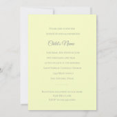 Invitation Baptême 1ère communion Confirmation Croix Jaune (Dos)