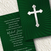 Invitation Baptême 1ère communion Confirmation Emerald Pearl