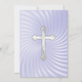 Invitation Baptême 1ère communion Confirmation Lavande Perle (Devant)