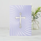 Invitation Baptême 1ère communion Confirmation Lavande Perle (Debout devant)