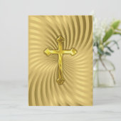 Invitation Baptême 1ère communion Confirmation Or (Debout devant)