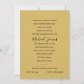 Invitation Baptême 1ère communion Confirmation Or (Dos)