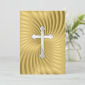 Invitation Baptême 1ère communion Confirmation Pearl d'or (Debout devant)