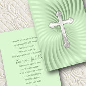Invitation Baptême 1ère communion Confirmation Perle verte
