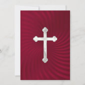 Invitation Baptême 1ère communion Confirmation Red Pearl (Devant)