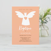 Invitation Baptême ange Christening (Debout devant)