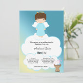 Invitation Baptême Angel garçon (Debout devant)