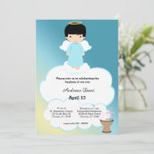 Invitation Baptême Angel garçon (Debout devant)