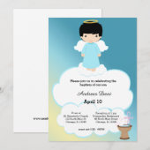 Invitation Baptême Angel garçon (Devant / Derrière)
