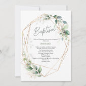 Invitation Baptême, Aquarelle, Verdure, Baptême (Devant)