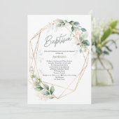 Invitation Baptême, Aquarelle, Verdure, Baptême (Debout devant)