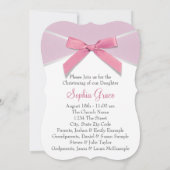 Invitation Baptême Arc en Diamant Rose (Dos)