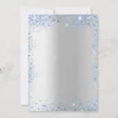 Invitation Baptême argent bleu garçon parties scintillant cro (Dos)