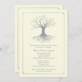 Invitation Baptême Argent Profond (Devant / Derrière)